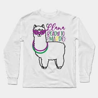 Llama ready for Mardi Long Sleeve T-Shirt